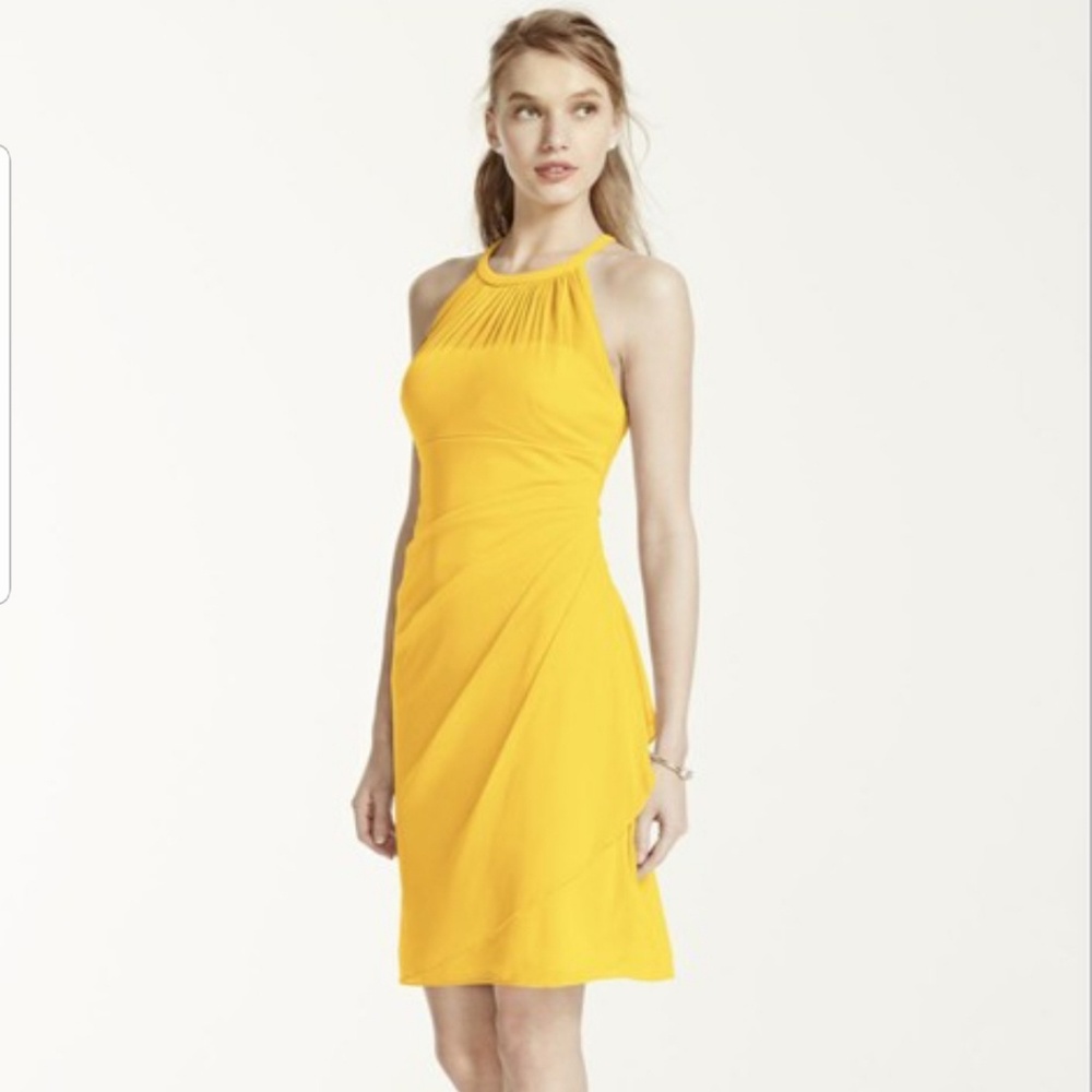 Sunbeam yellow David's bridal bridesmaid dress